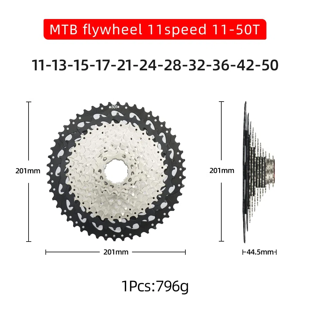 CYSKY Cassette de 11 velocidades 11-25T/11-28T/11-32T/11-36T/11-40T/11-42T/11-46T/11-50T/11-52T Cassette Apto para Bicicleta de montaña, Bicicleta de Carretera, MTB, BMX