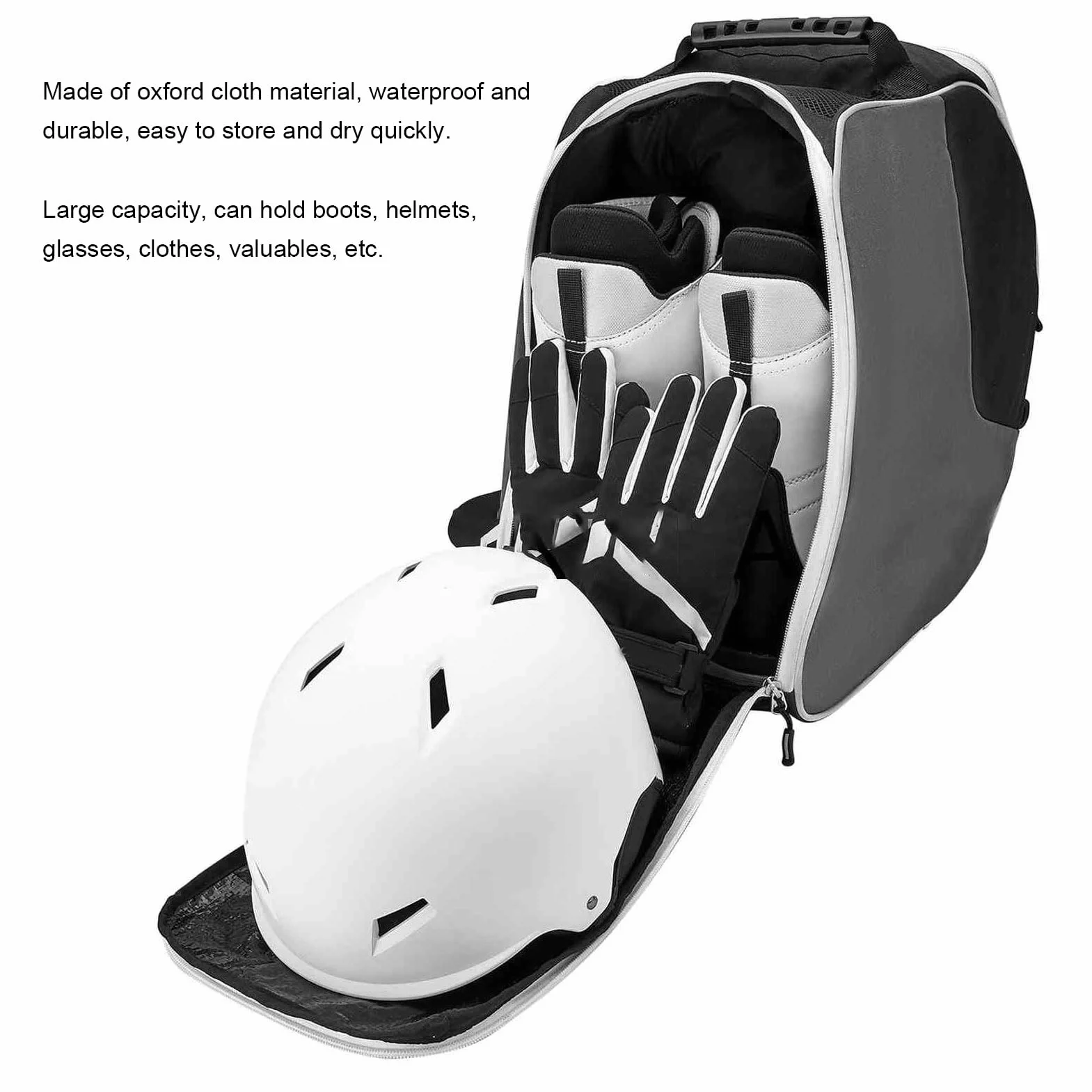 Mochila para Botas de esquí y Snowboard con Bolsa para Casco Deportes de Invierno