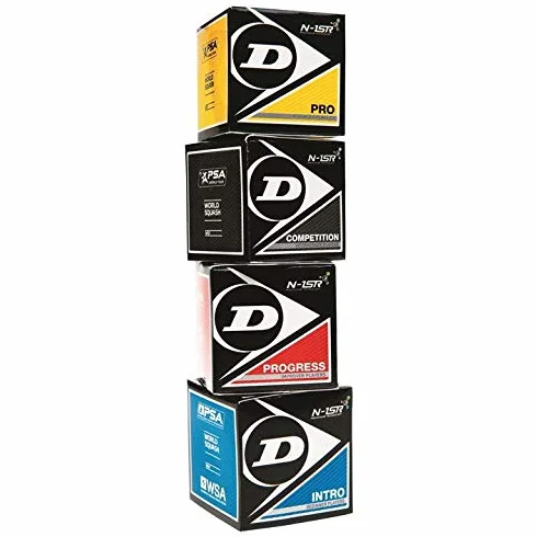 Dunlop Squash Balls Paquete de Variedad 4 Unidades