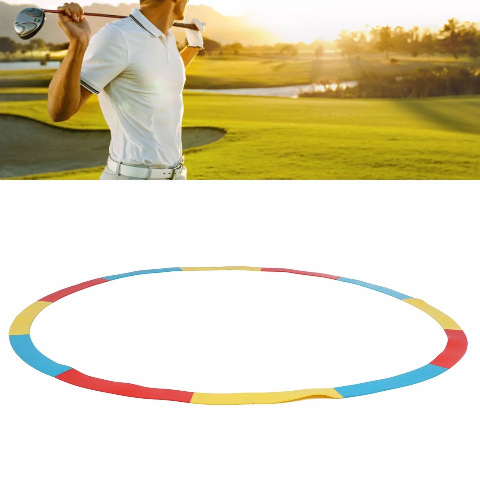 Focket Círculo de Objetivo de Golf, Ayuda de Entrenamiento para Lanzar, Anillos Multicolores (Rojo Amarillo)