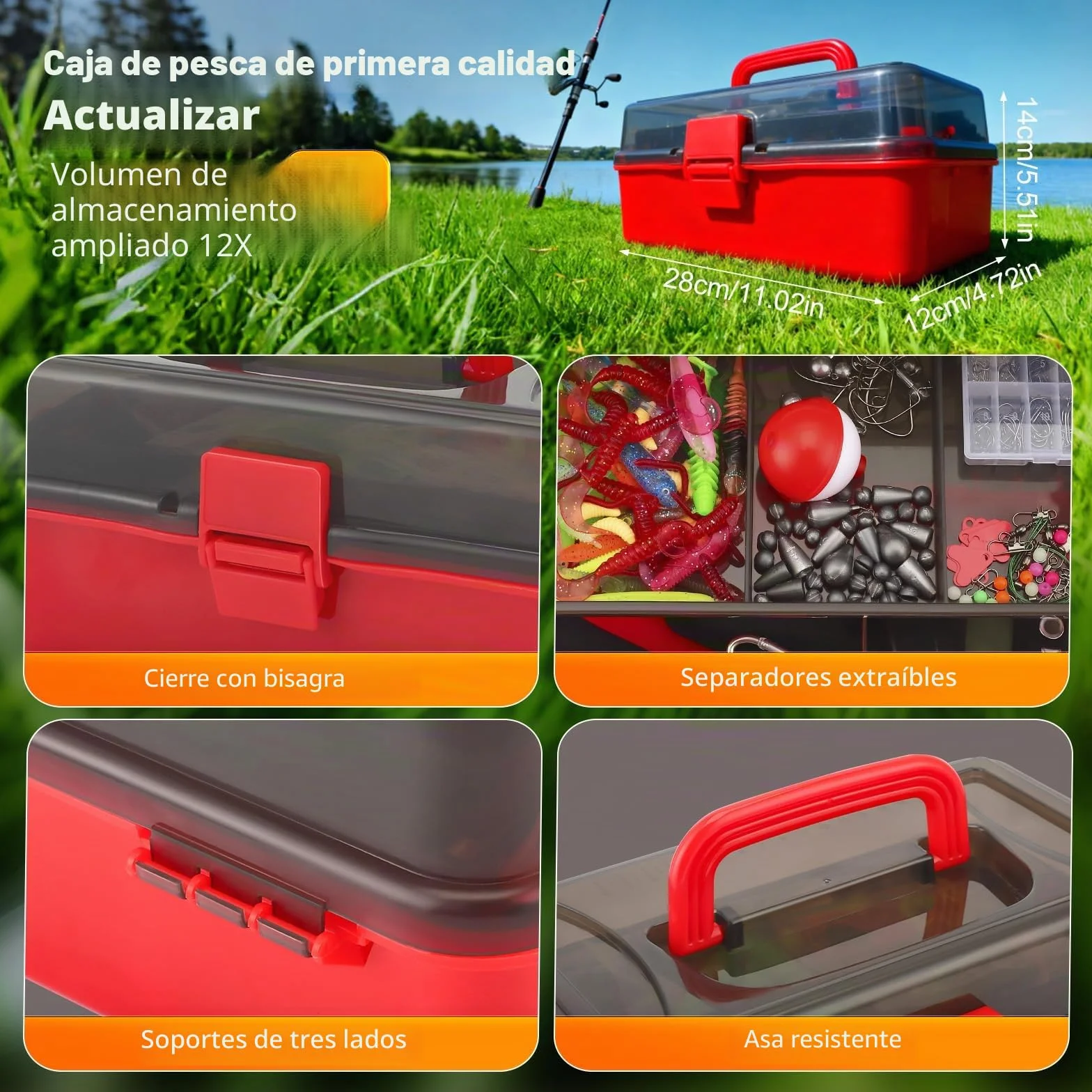 Juego de accesorios de pesca de 314 piezas con caja de cebo, juego de señuelos de pesca y juego de herramientas con clips de labios, removedor de ganchos, intermitentes de cuchara, spinner, jigs