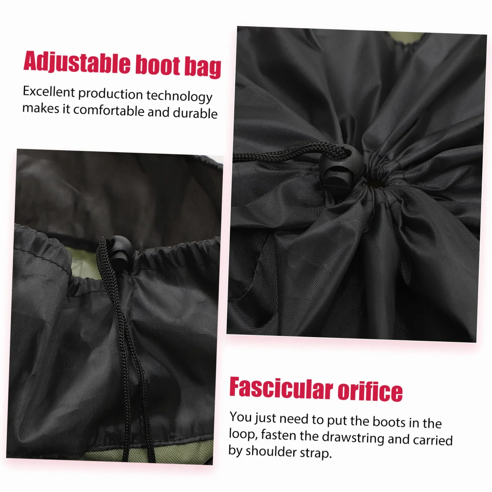 HEMOTON Bolsa para Botas de Pesca de Oxford Correas Ajustables, Contenedor para Guardar y Transportar Botas de Pesca al Aire Libre Ventilación y Protección