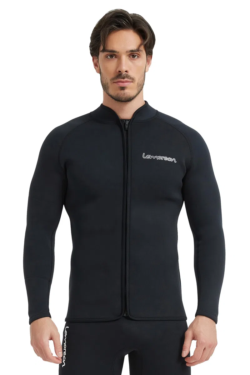 Lemorecn Chaqueta de Neopreno de Manga Larga de Neopreno de 3 mm para Adulto