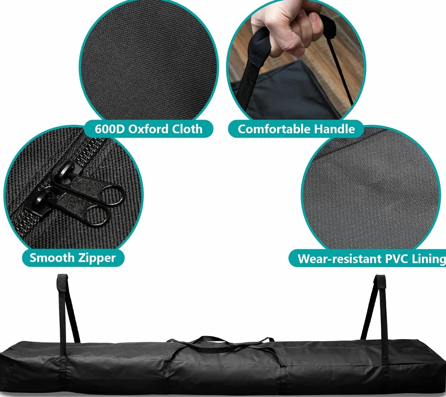 GIONAR 210 x 30 x 20 cm/244 x 20 x 10 cm bolsa impermeable portátil para postes de tienda de campaña-600D tela Oxford hecha a medida para postes de tienda de campaña-gran tienda de campaña-bolsa de