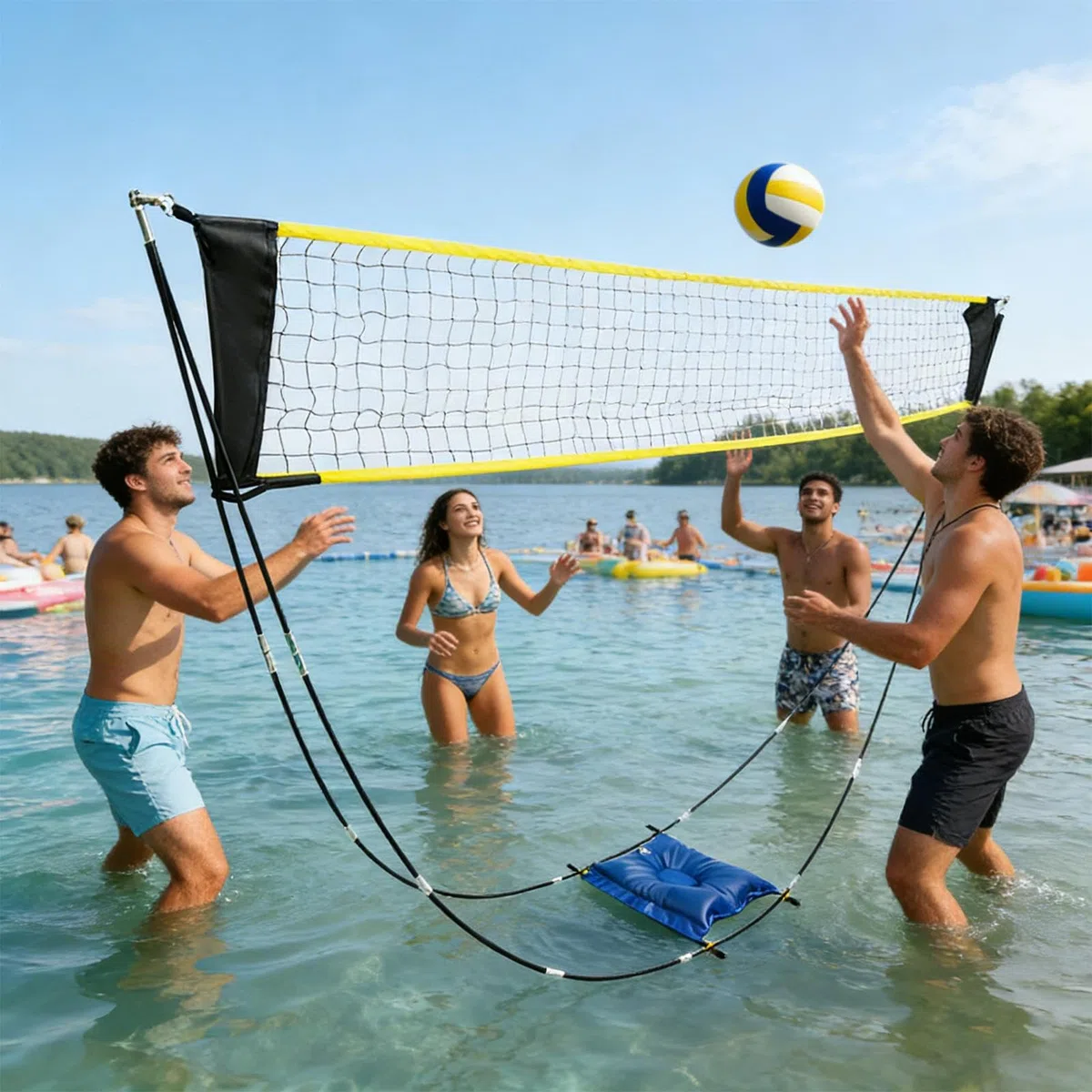 Red de voleibol | Equipo ligero plegable | Red de tenis de bádminton plegable para entrenamiento deportivo | para práctica en el patio trasero, camping, playa, parque, cancha, gimnasio