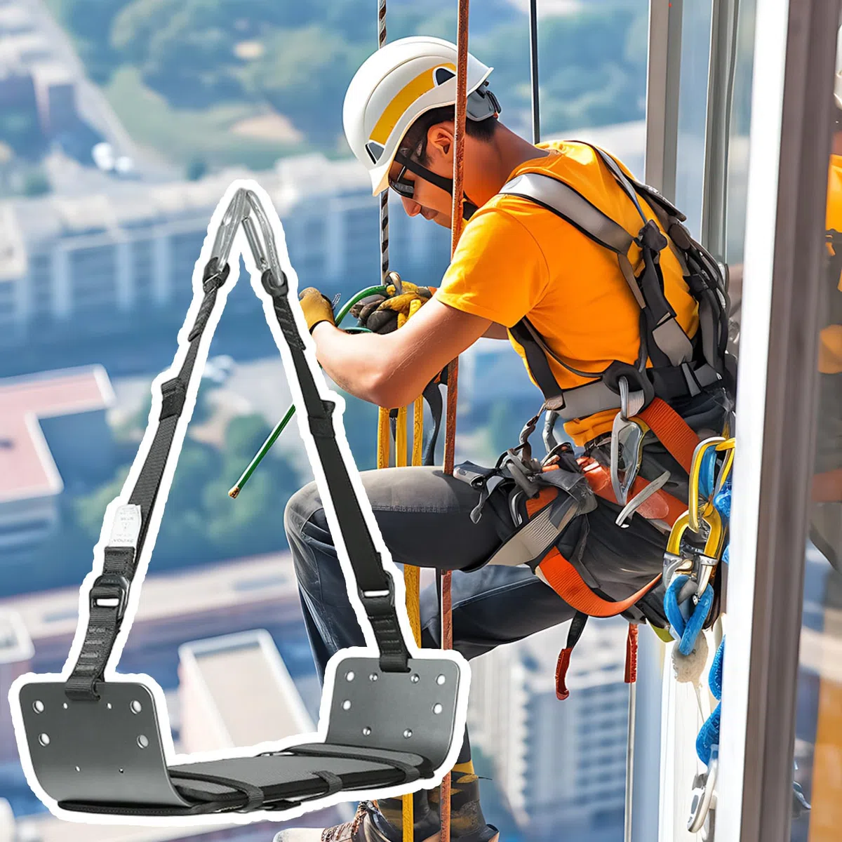 Arnés De Escalada: Cinturón para Trepar Árboles De 50x19x12 Cm, Silla De Montar De Seguridad Cómoda, Equipo De Soporte para Escalada En Roca, Equipo De Montañismo para Acampar para Entrenamiento