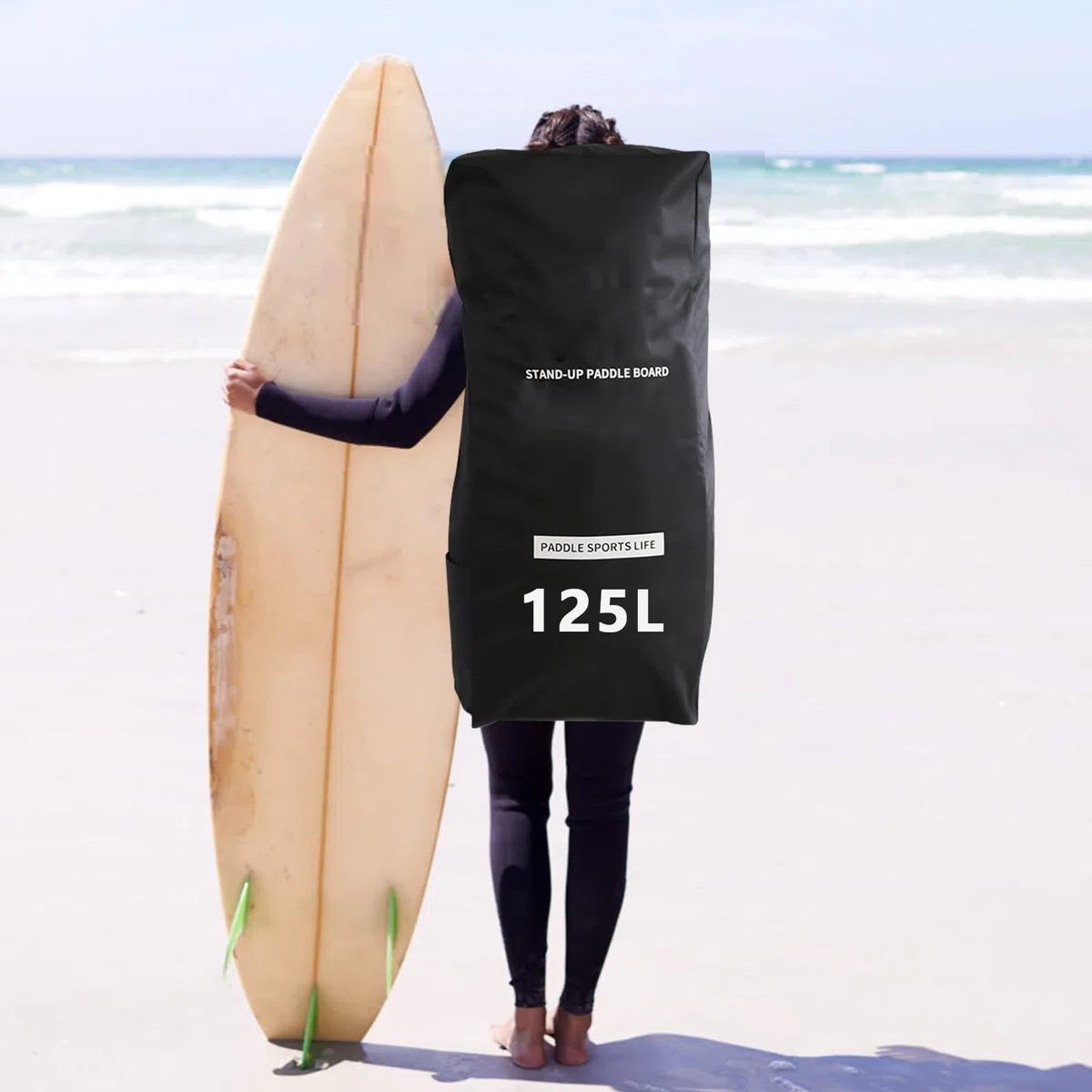 Mochila para Tabla Paddle Surf, Bolsa Inflable para Tabla De Surf, Mochila De Viaje De 125L con Funda Acolchada De Espuma para Tablas De Paddle Surfs Inflable