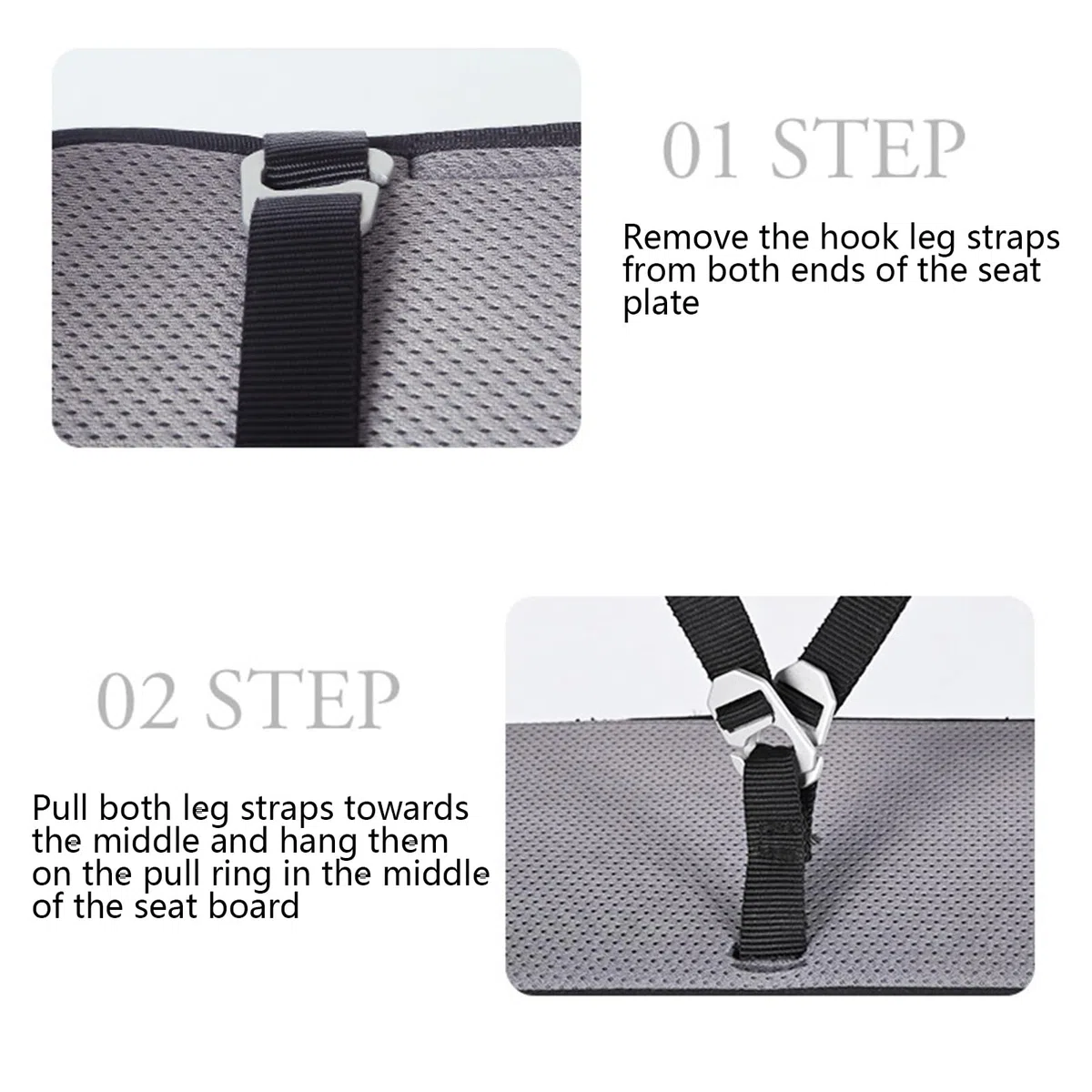 Arnés De Escalada: Cinturón para Trepar Árboles De 50x19x12 Cm, Silla De Montar De Seguridad Cómoda, Equipo De Soporte para Escalada En Roca, Equipo De Montañismo para Acampar para Entrenamiento