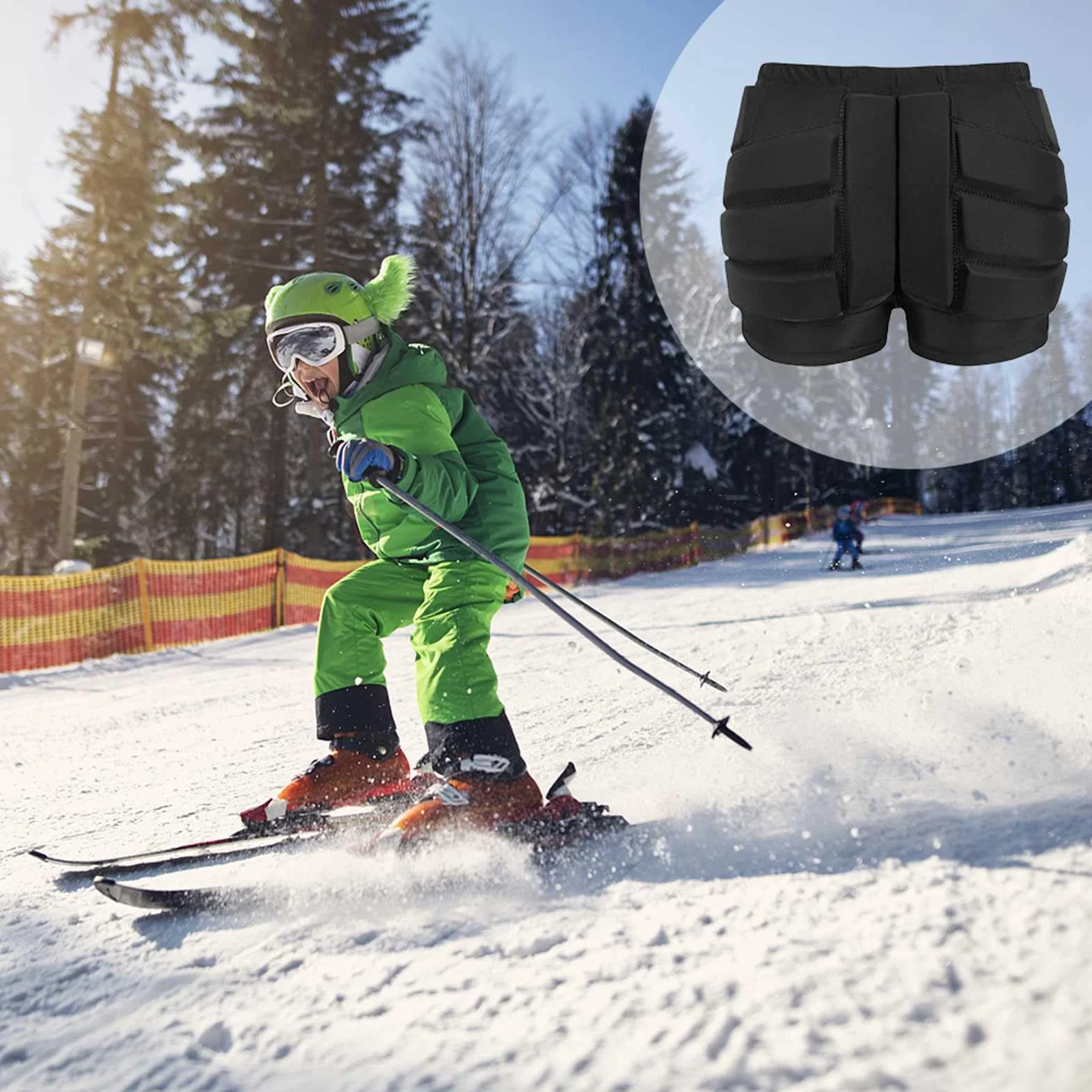 Almohadilla para patinar, acolchado grueso protección de la cadera pantalones cortos niños almohadilla trasero patinaje protector de almohadilla de trasero