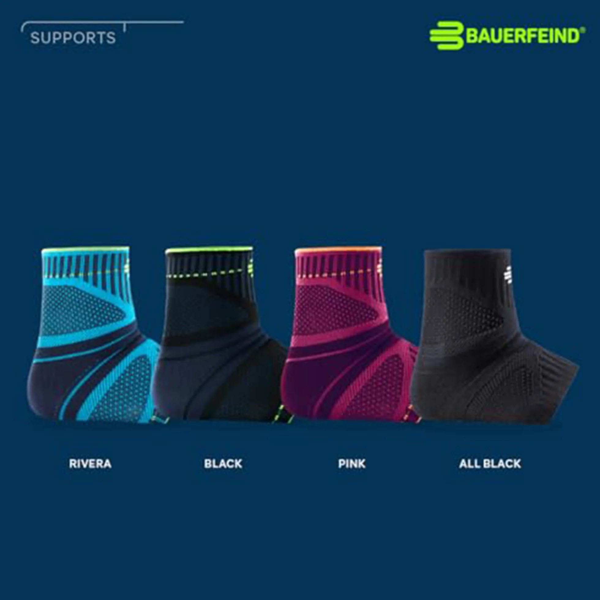 BAUERFEIND Unisex Vendajes Sports Ankle Support Dynamic, schwarz Tennis Vendaje de tobillo Negro