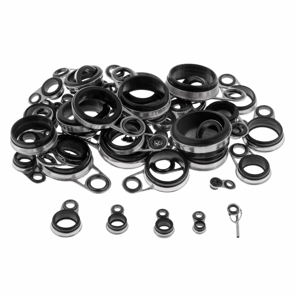 B Baosity 49x Guía Anillos de Cerámica Telescópica Caña Pescar Mixed Size Baitcasting Spincasting Aparatos
