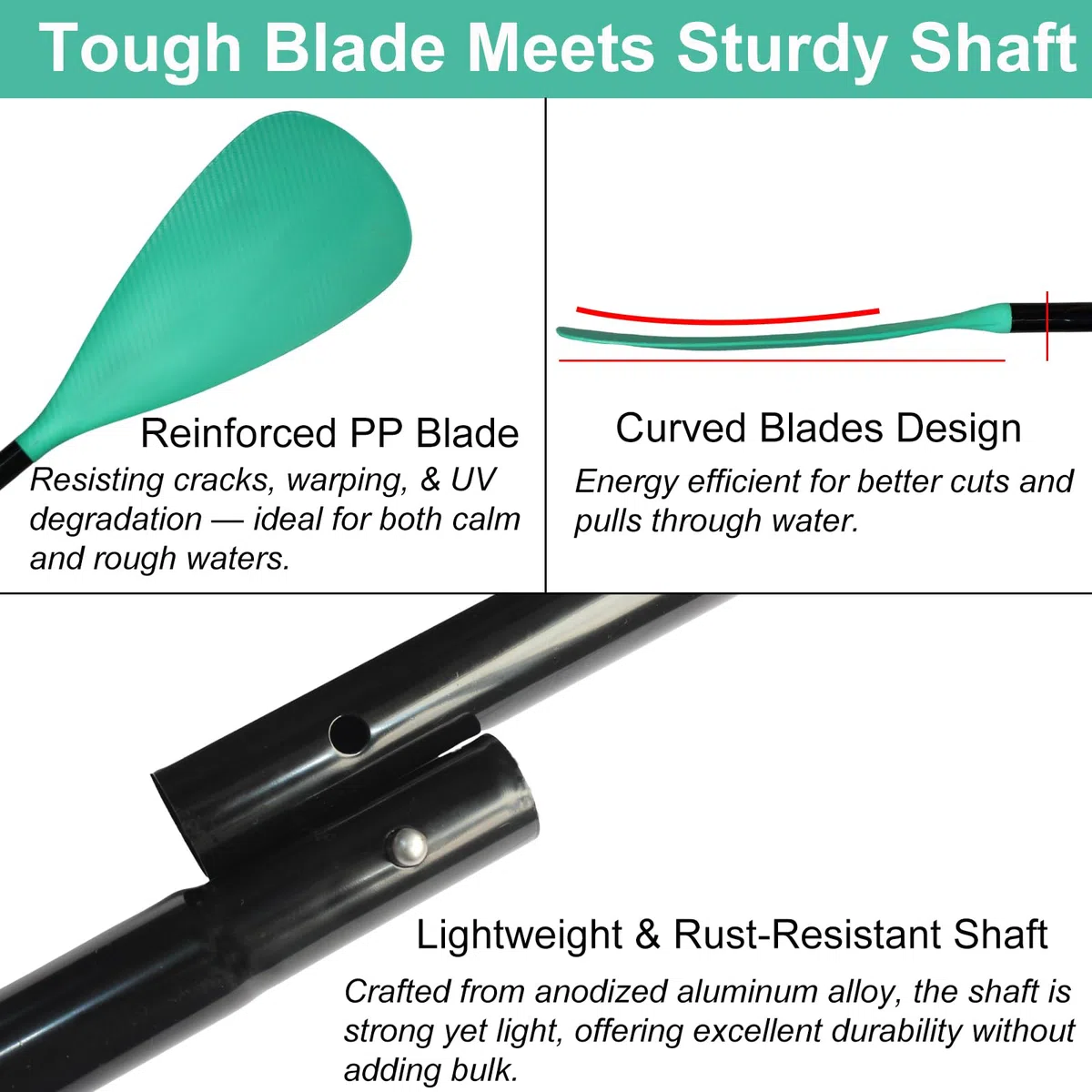BeGrit Remo Paddle Surf 2 en 1 Remo Kayak Aluminio 4 Piezas Remo Doble Paddle Surf Ajustable Pala Sup Desmontable Set Accesorios Pala Padel Surf para Canoa Board Hinchable
