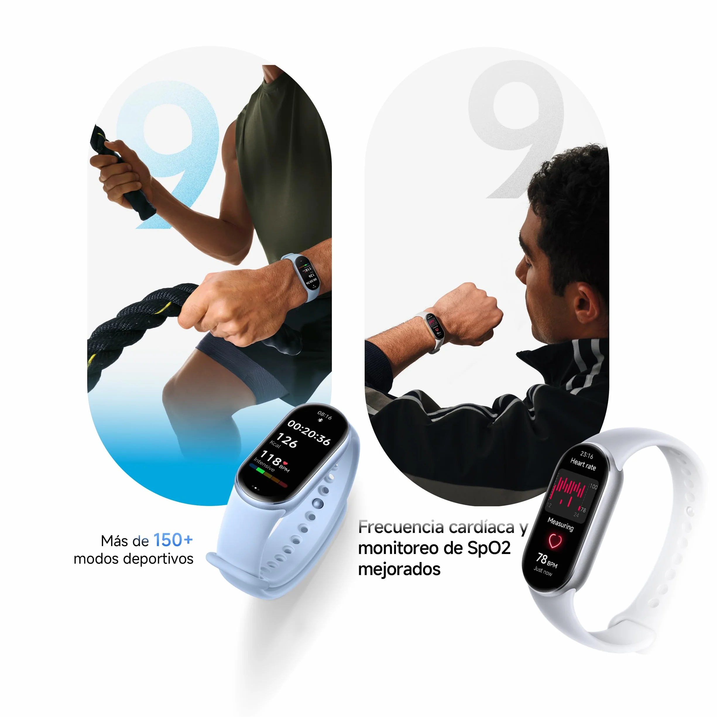 Xiaomi Smart Band 9 - Pulsera de Actividad, autonomía de hasta 21 días, Pantalla AMOLED de 1,74" con tasa de refresco de 60 Hz, 5ATM, App Mi Fitness