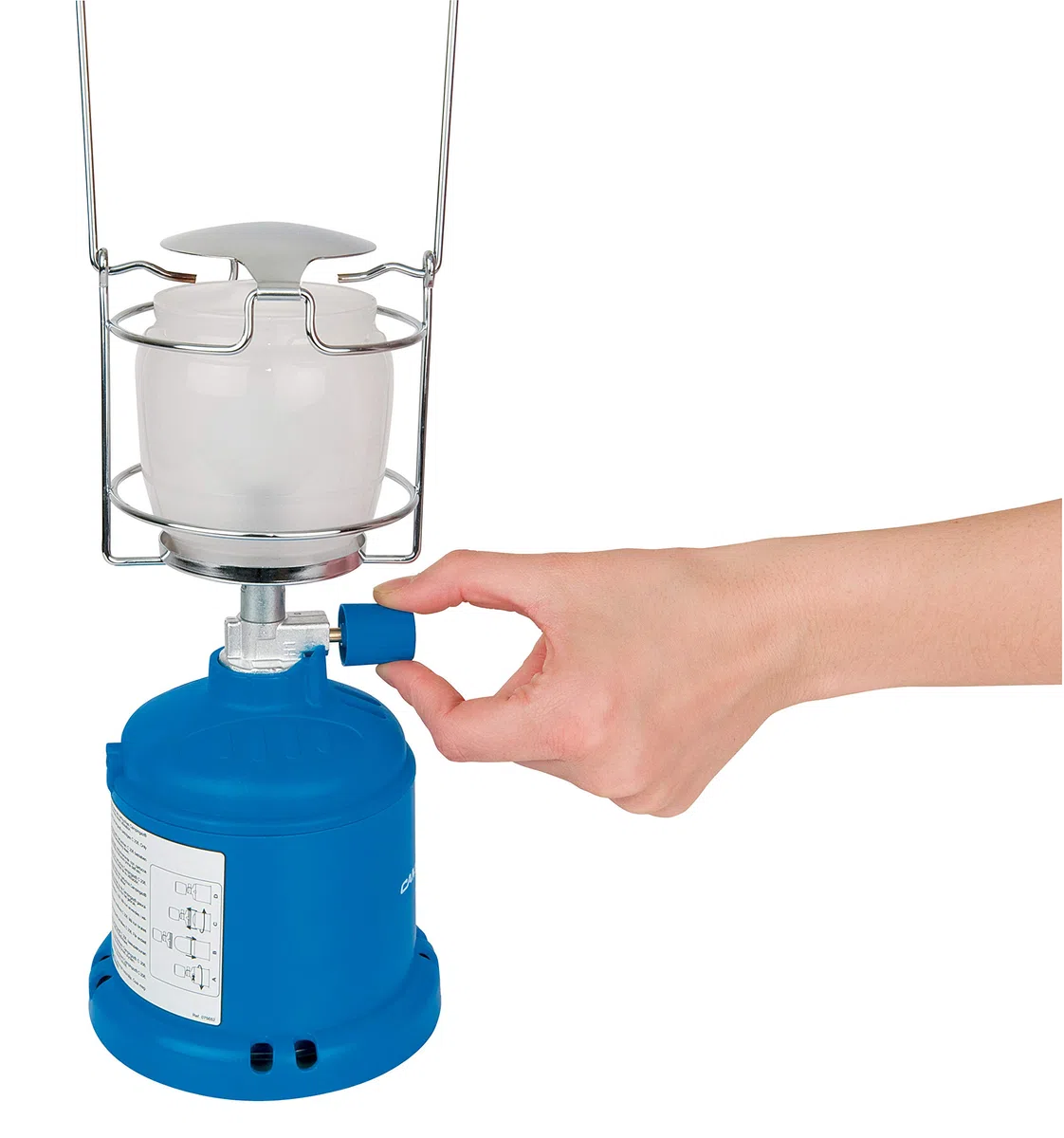 Campigaz - Lámpara de gas 206 L, linterna de camping portátil, 80 W, funciona con el cartucho perforable Campingaz C 206