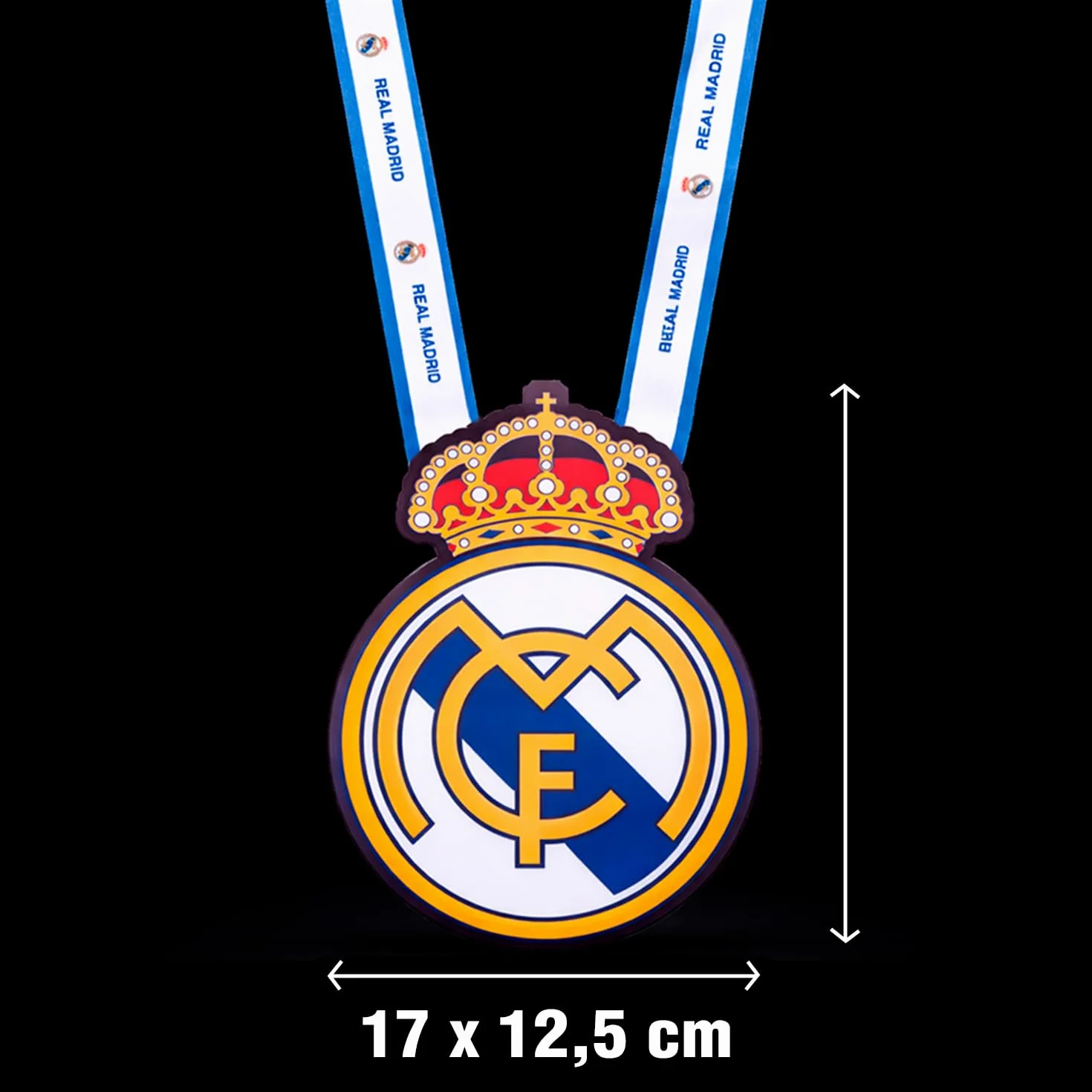 Escudo Luminoso Colgante con Lanyard Oficial Real Madrid Barça Valencia Benfica Batería Recargable 3 Modos Luz Electroluminiscente