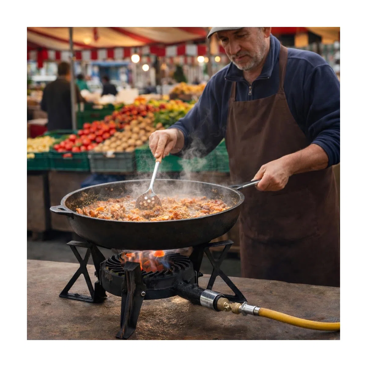 Hornillo gas fundido genuino 7.5 kW 3 pies Catering Gas Butano o propano Potencia ajustable