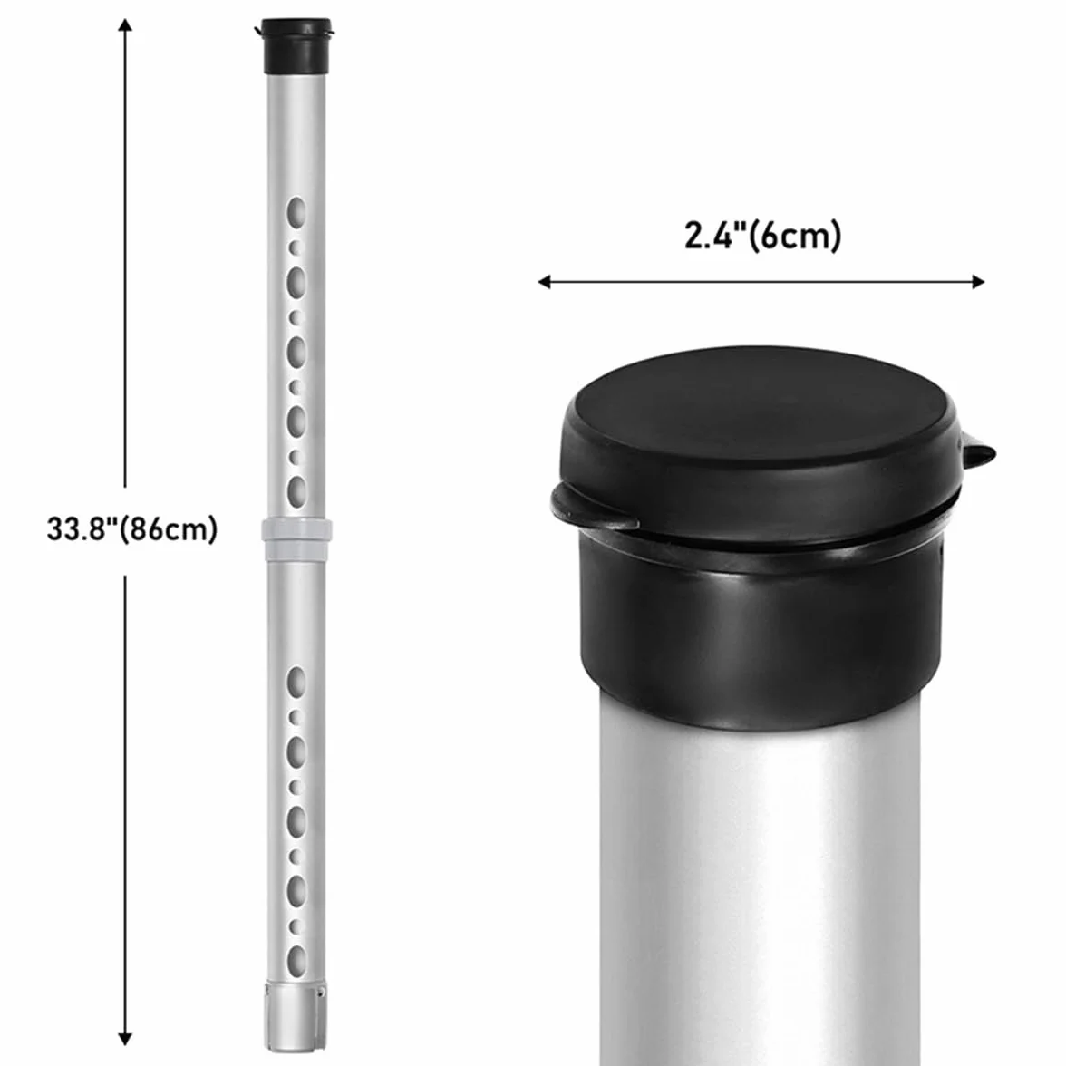 Recogedor de Pelotas de Golf de Aluminio con Tubo de Detección