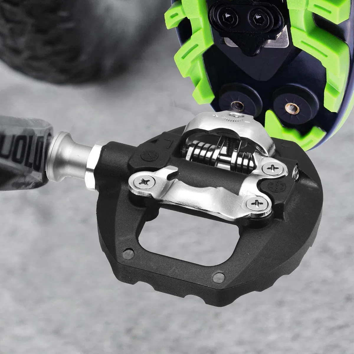 Pedales Mixtos MTB compatibles con Shimano SPD automáticos - Pedales Bicicleta con Calas, 3 Rodamientos Sellados, Ligera Aleación de Aluminio, para Montaña Carretera BMX, Eje 9/16"