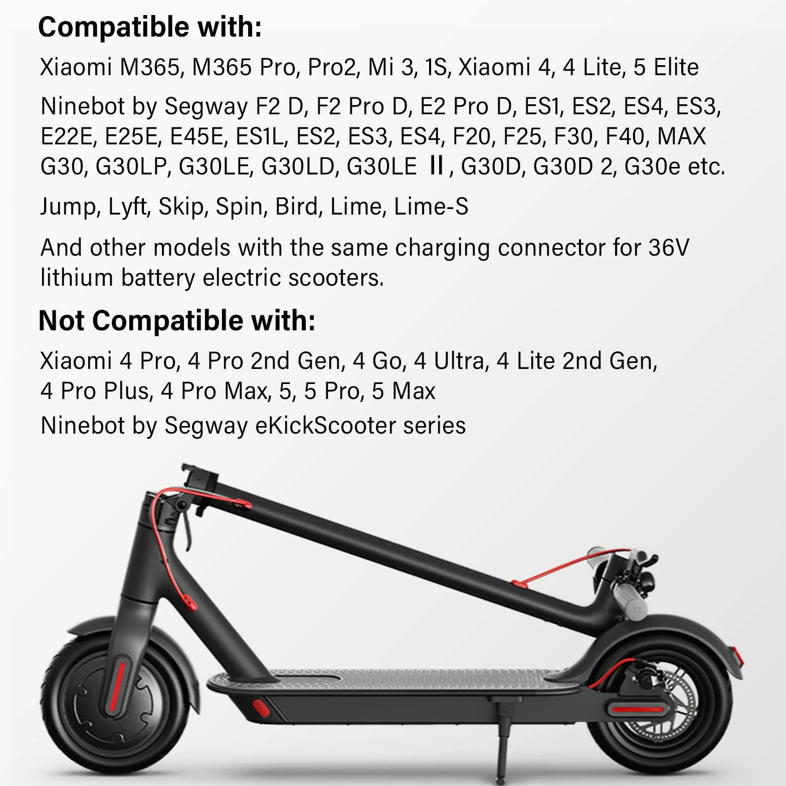 Cargador Patinete Electrico 42V 2A 84W Compatible con Xiaomi M365, M365 Pro, Pro 2, Mi 4, 4 Lite, 5 Elite, Ninebot