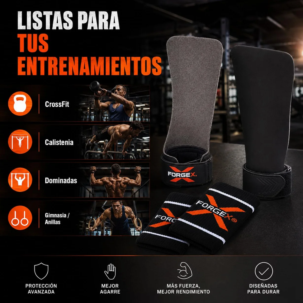 Calleras Crossfit Pro Grip 2,7 mm Agarre Antideslizante Muñequeras Hand Grips Dominadas Calistenia