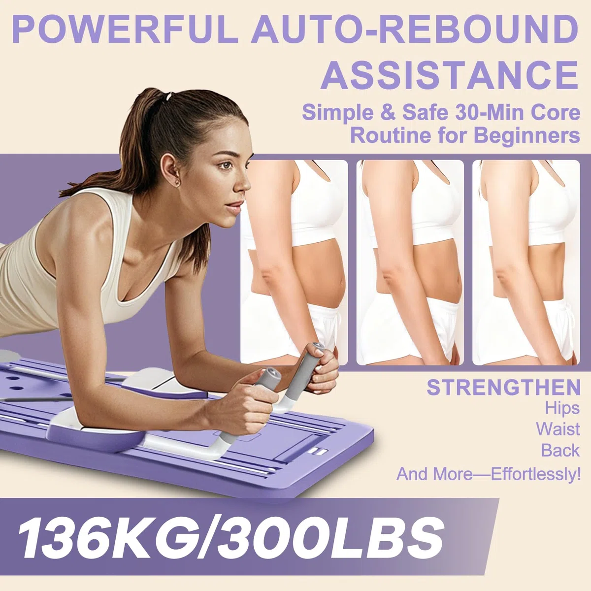 Roadtime Reformador Pilates 6 en 1 Mejorado Plegable Conjunto y Temporizador Compacto, Bandeja Pilates para la Protección de las Rodillas y Entrenador Multifuncional, Tabla Abdominal con Rebote
