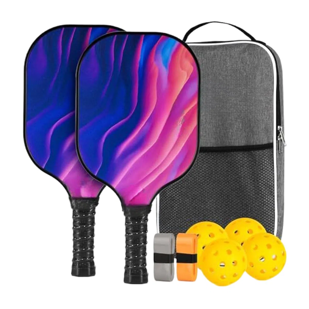 Paleta De Pickleball,Juego de 4 Paletas de Fibra de Vidrio | Palas Ergonómicas Ligeras de Fibra de Vidrio para Deporte en Casa Exterior Interior Ejercicio para Niños Niñas Hombres Mujeres