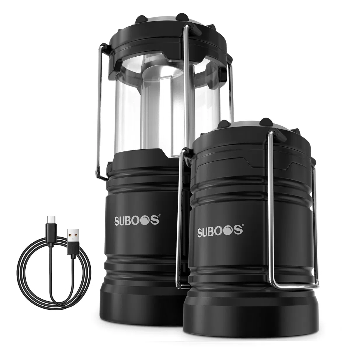 Faroles de camping recargables, lámpara solar y pilas, base magnética, gancho para tienda, accesorios de campamento portátiles para emergencias