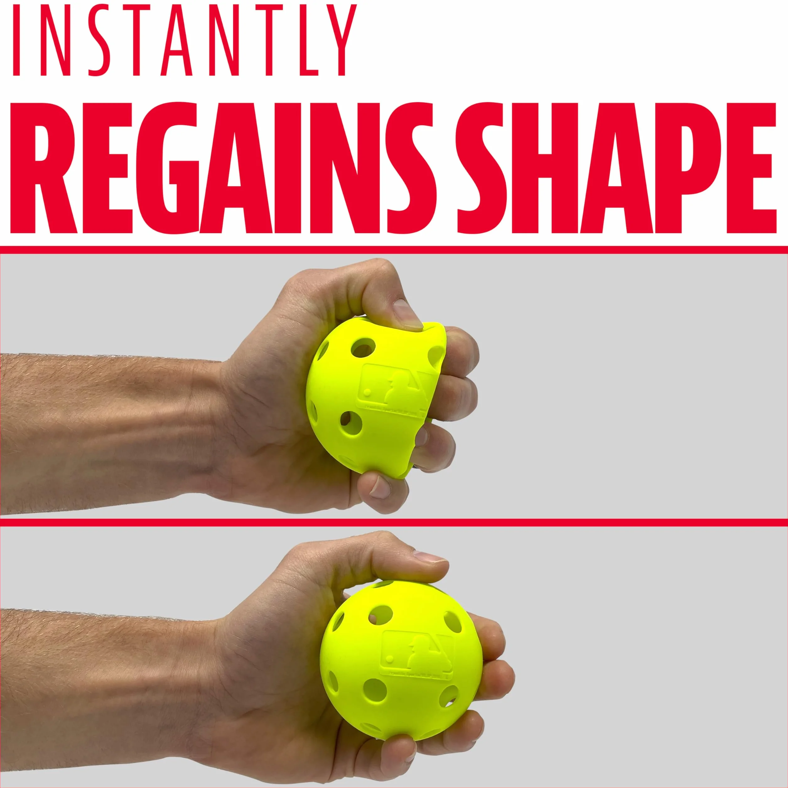 Franklin Sports Indestruct-A-Ball Pelotas de Entrenamiento de Plástico para Béisbol y Sóftbol, Golf