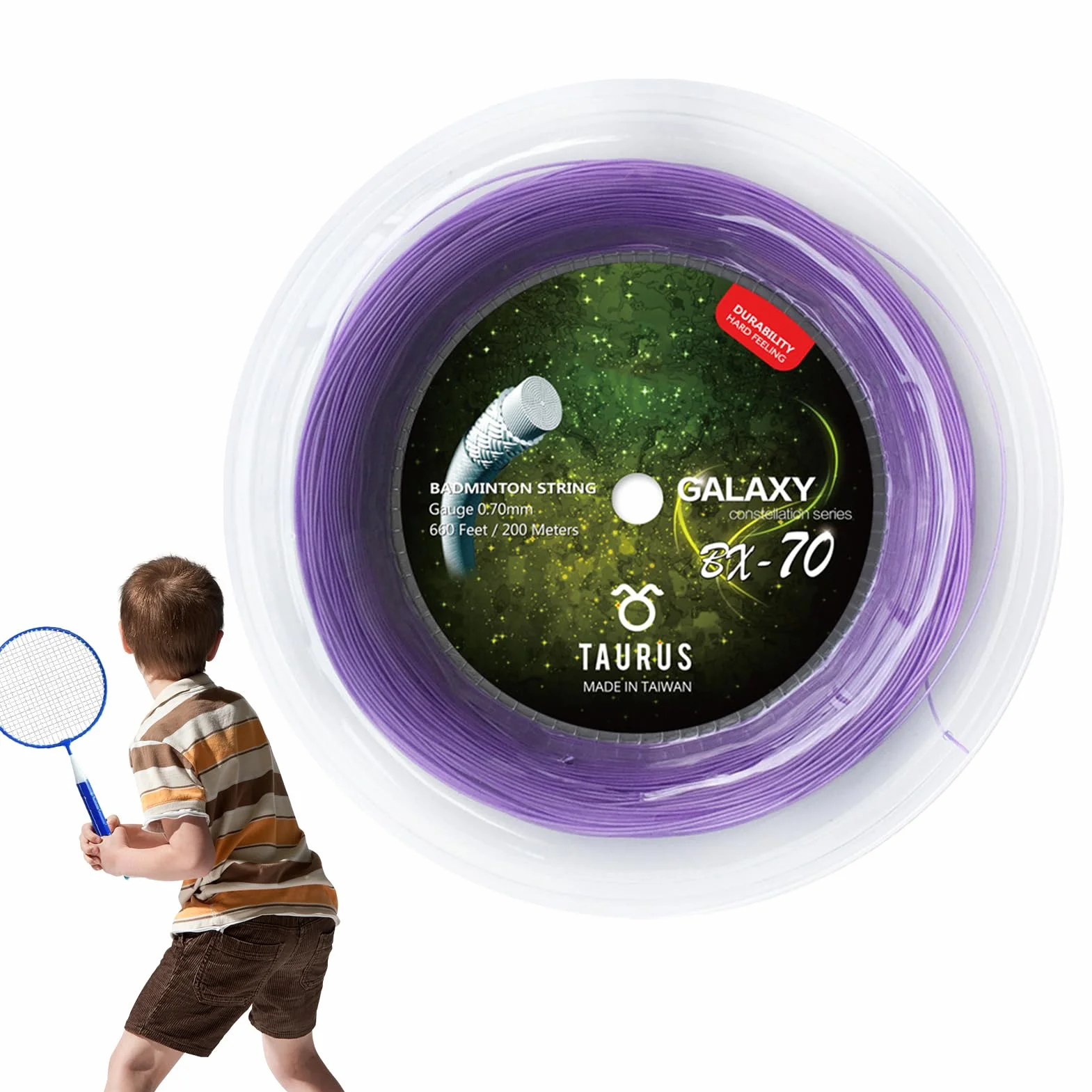Genérico Cuerda para Bádminton - Raqueta De Bádminton con Hilo De Reemplazo - 200 Metros Elástica para Práctica Deportiva Y Uso Intensivo