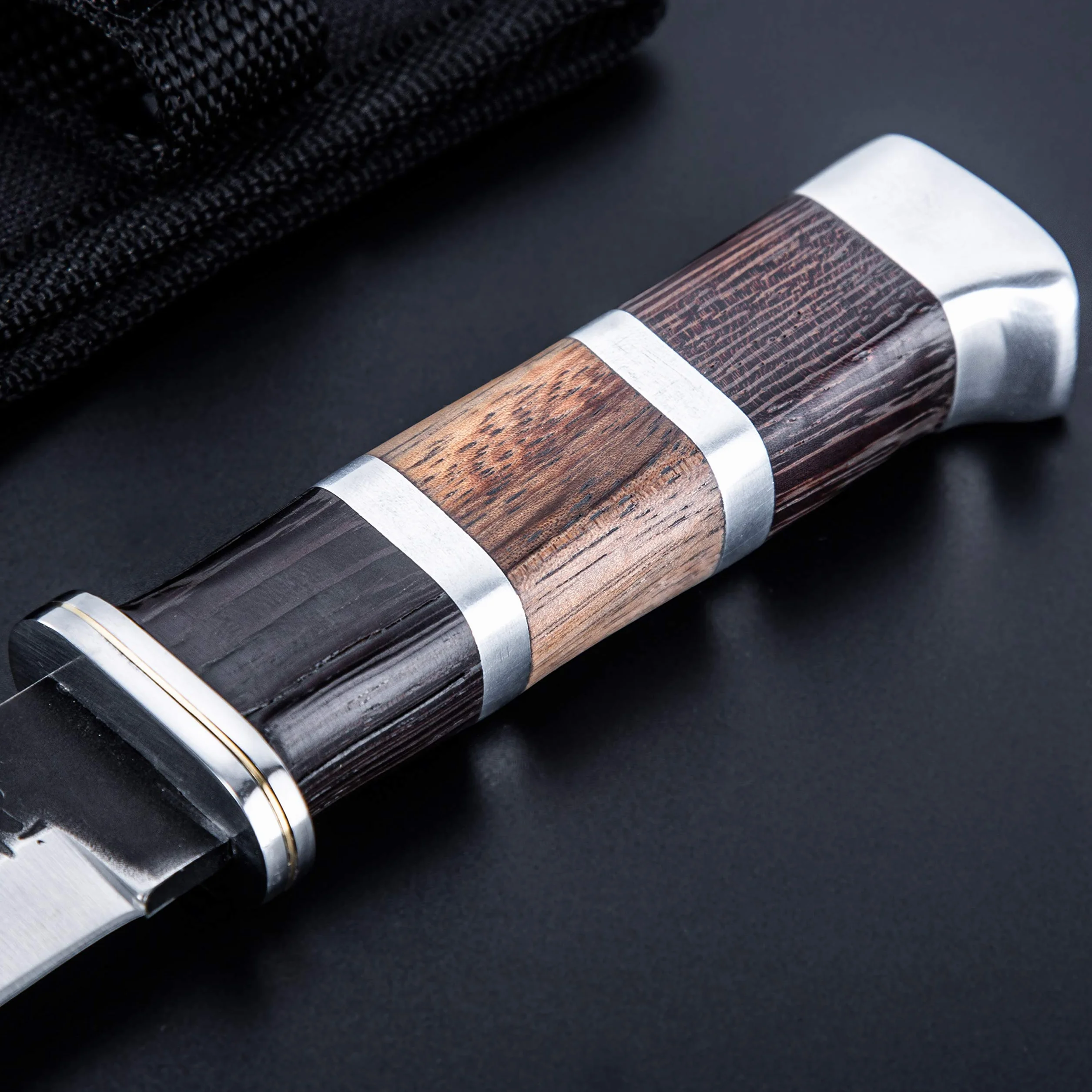 Hobby Hut HH-353 Cuchillo de caza con vaina hoja fija marrón
