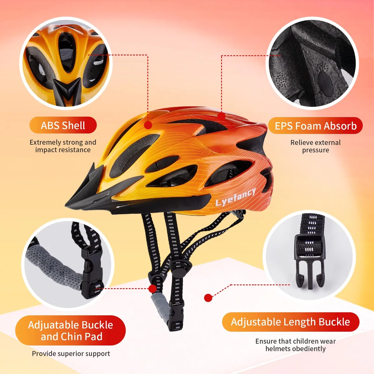 Casco de bicicleta para niños de 3 a 11 años, casco ajustable de 48 a 55 cm para bicicleta, scooter, patinaje, ciclismo, con visera