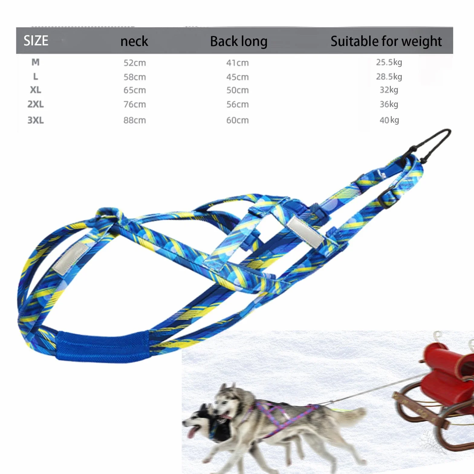 Arnés para Correr para Perros Bikejoring Skijoring L Azul