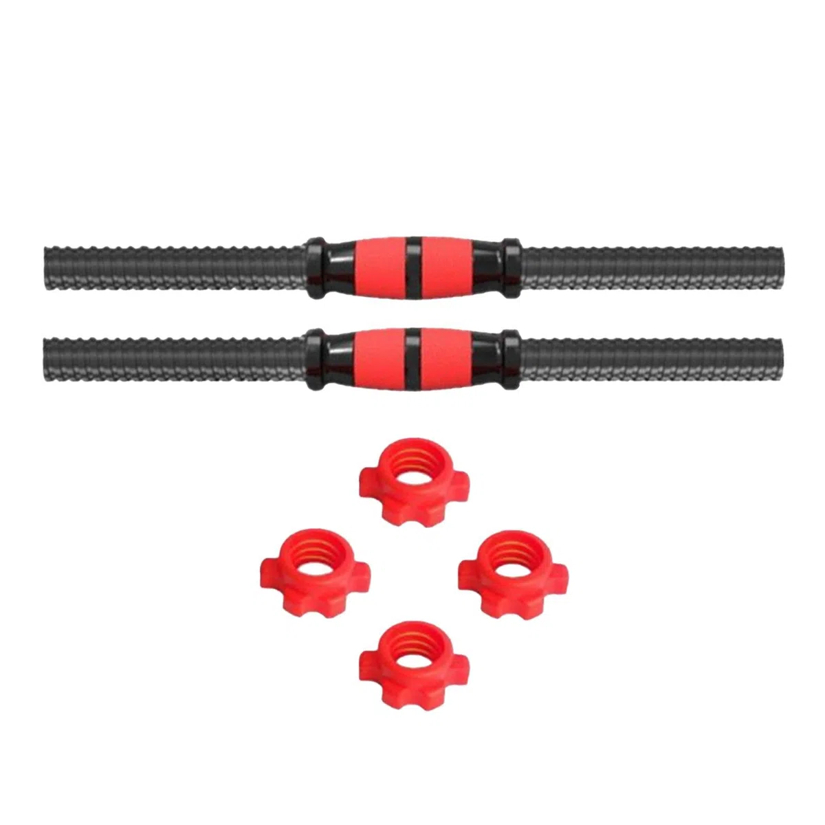 Harilla 2x Barras con Mancuernas Juego de Pesas con 4 Tuercas Barra con Barra para Entrenamiento de Fuerza, 55cm