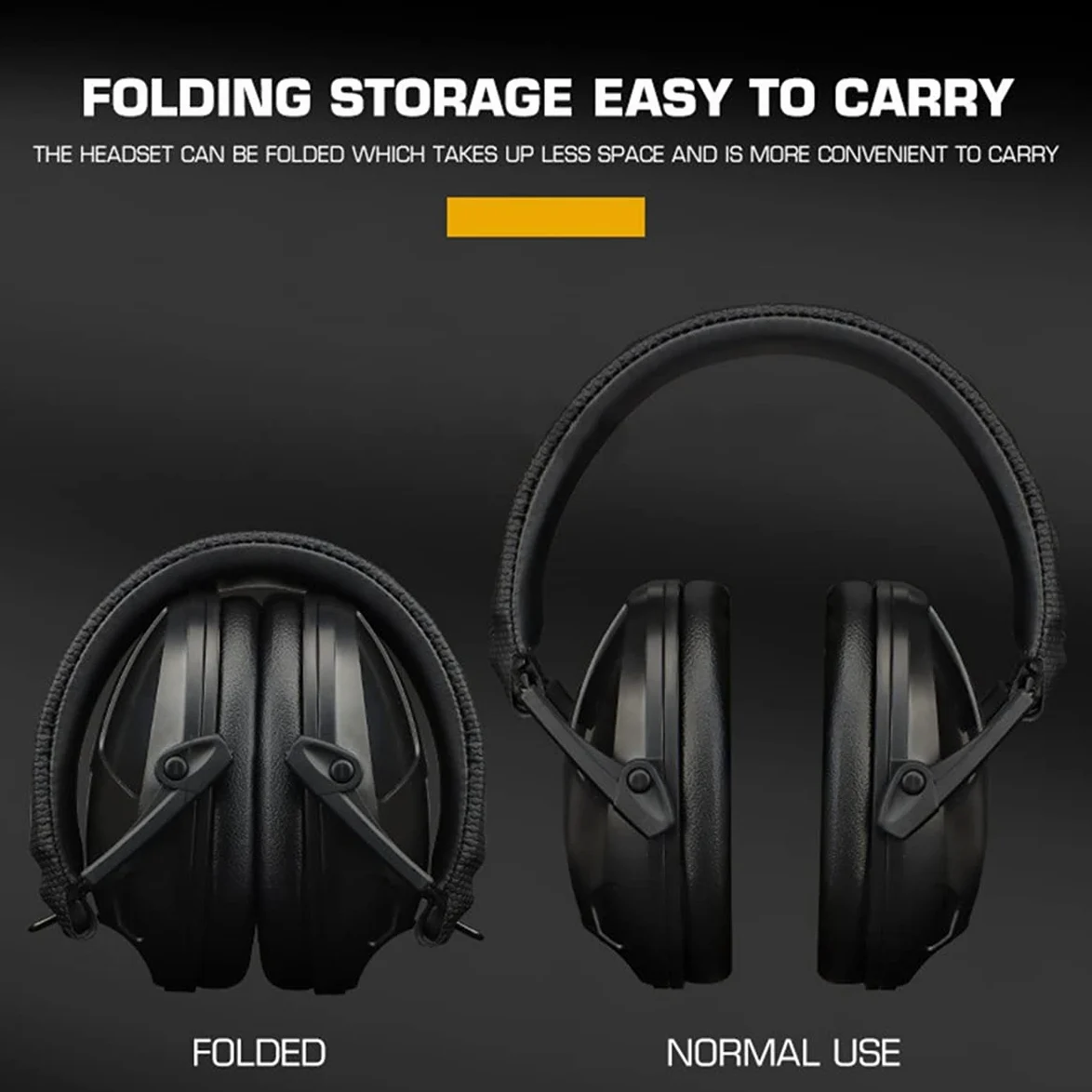 ACEXIER Tactical Shooter Auriculares con reducción de ruido Orejeras antirruido Protector auditivo Auriculares plegables para disparos de caza