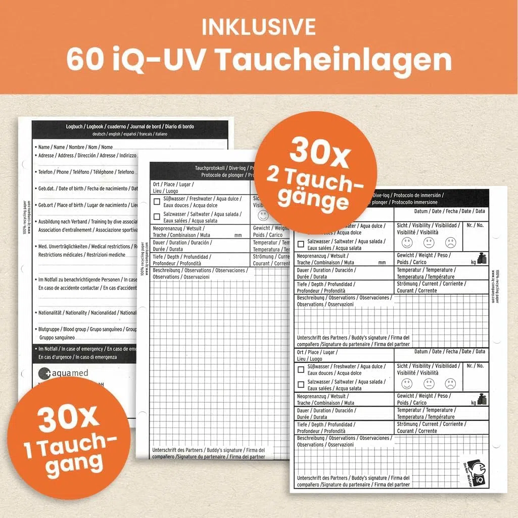 iQ-Company Logbook XS Bites - Diario de Buceo, Talla única