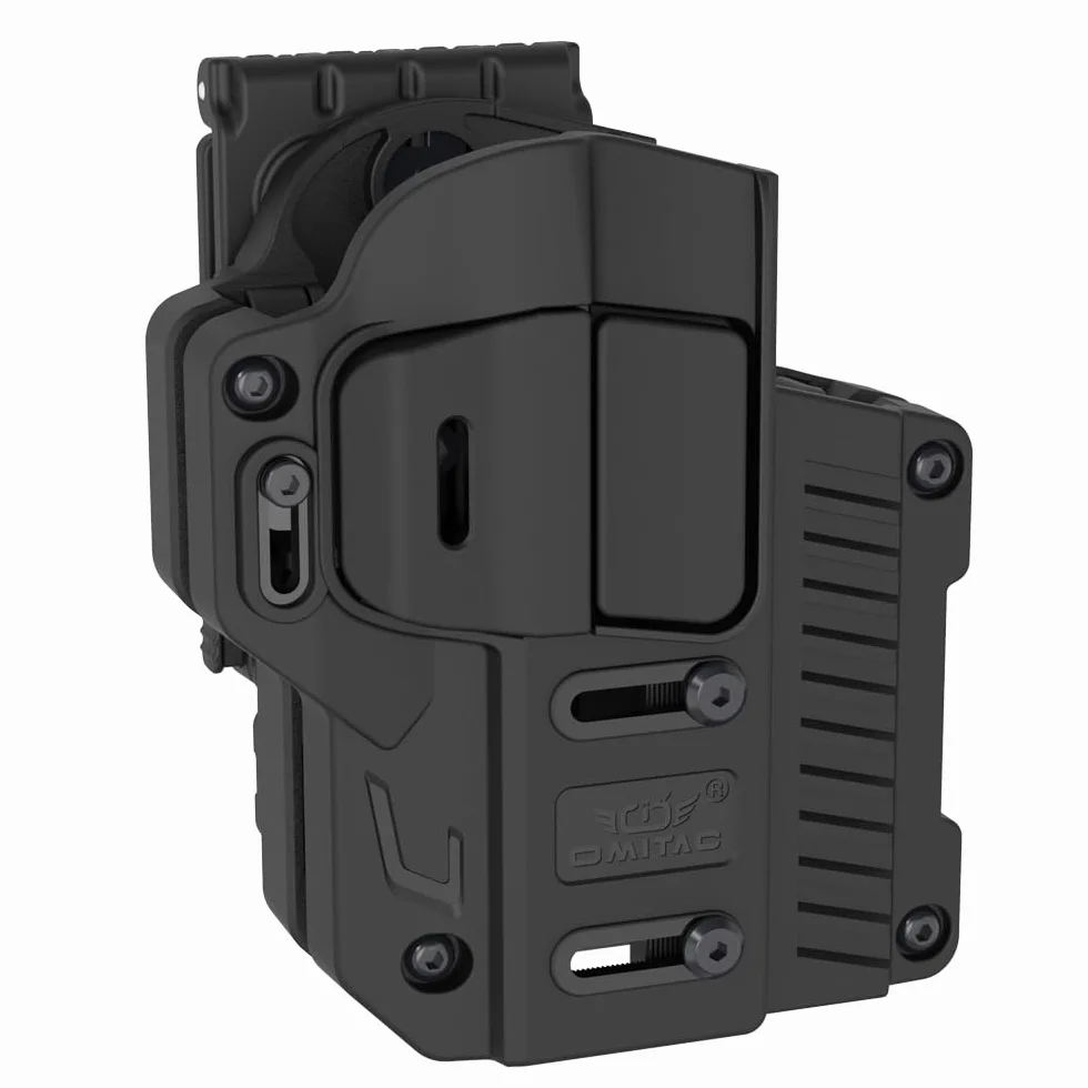 Funda táctica universal con clip para cinturón, funda OWB para más de 200 pistolas más populares de tamaño completo, compactas y semiautomáticas