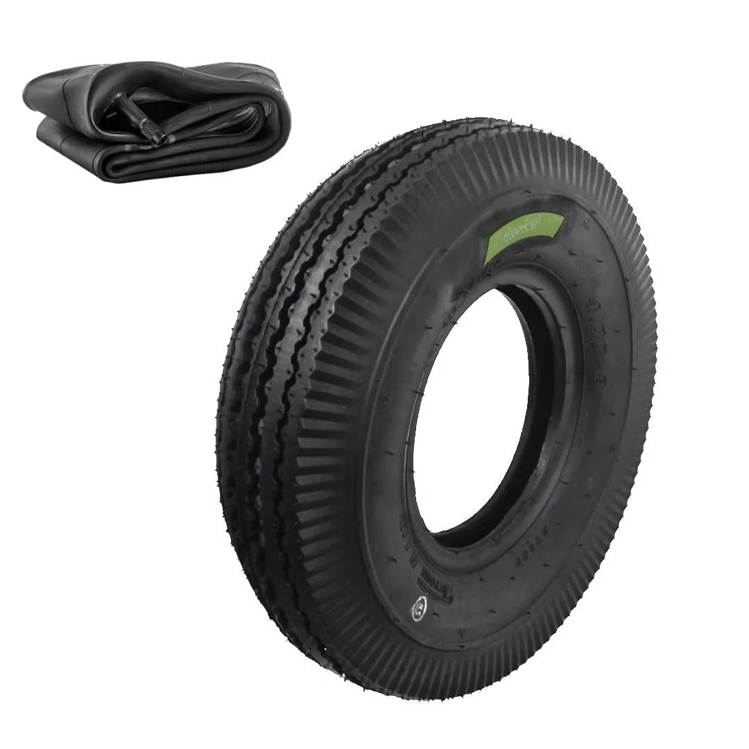 1 neumático 4.00-8 + cámara de aire neumática reforzada 6 PR para ruedas, carro, apéndice, remolque, barco
