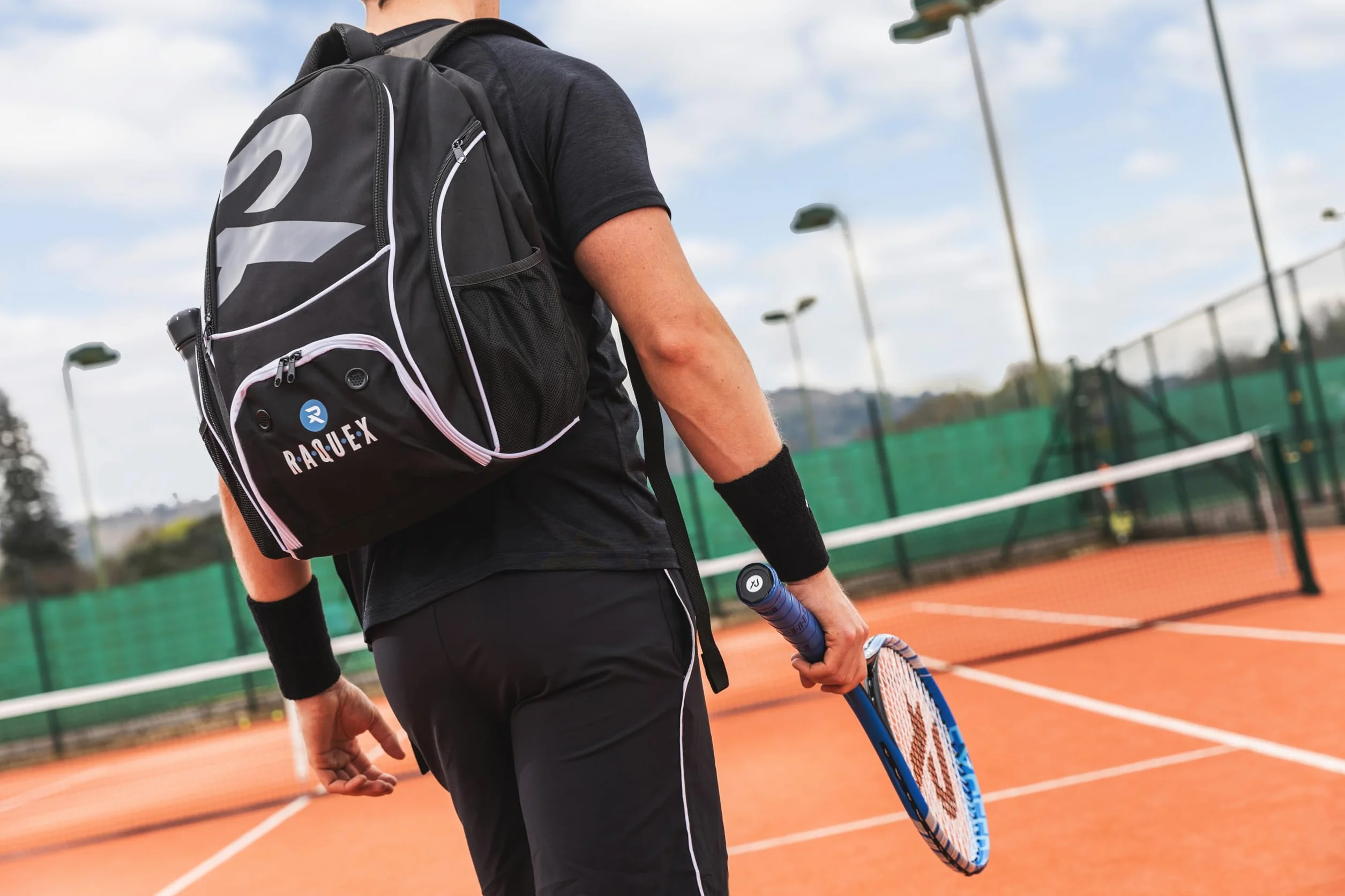 Raquex - Mochila Deportiva para Raquetas de Tenis o 2 Raquetas de Squash o bádminton, Mochila para Raquetas de Nieve + Zapatos + Ordenador portátil + Botella