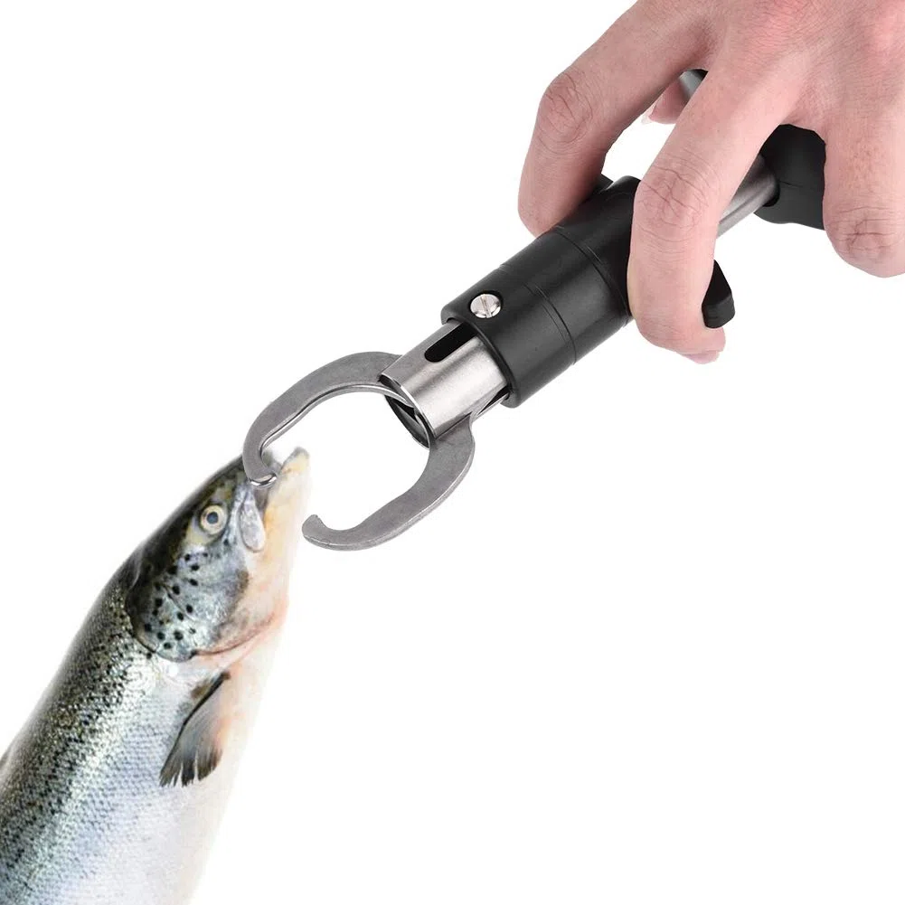 3 en 1 Escala de agarre de pescado digital, 2Kg/55 lb de la pinza labial de pescado con 1 m Cape medir la escala de peso de manejo de pesca portátil para pescar