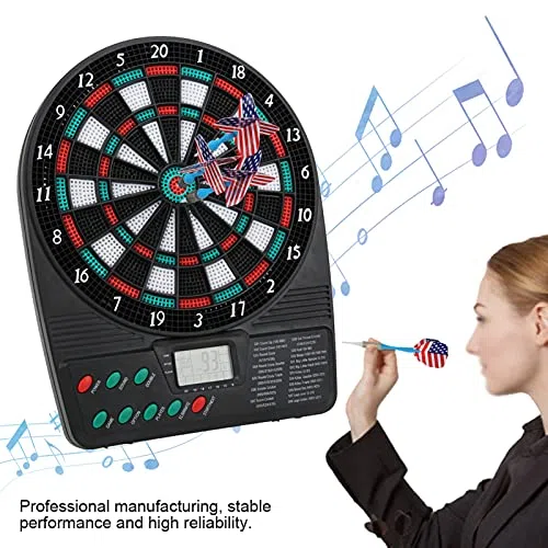 Diana Electronica Juego Dardos,Conjunto De Dardos Blandos De PP con Pantalla de Puntuación Digital LED,Diana Electrónica de Puntuación Automática para Familia Interior Y Exterior