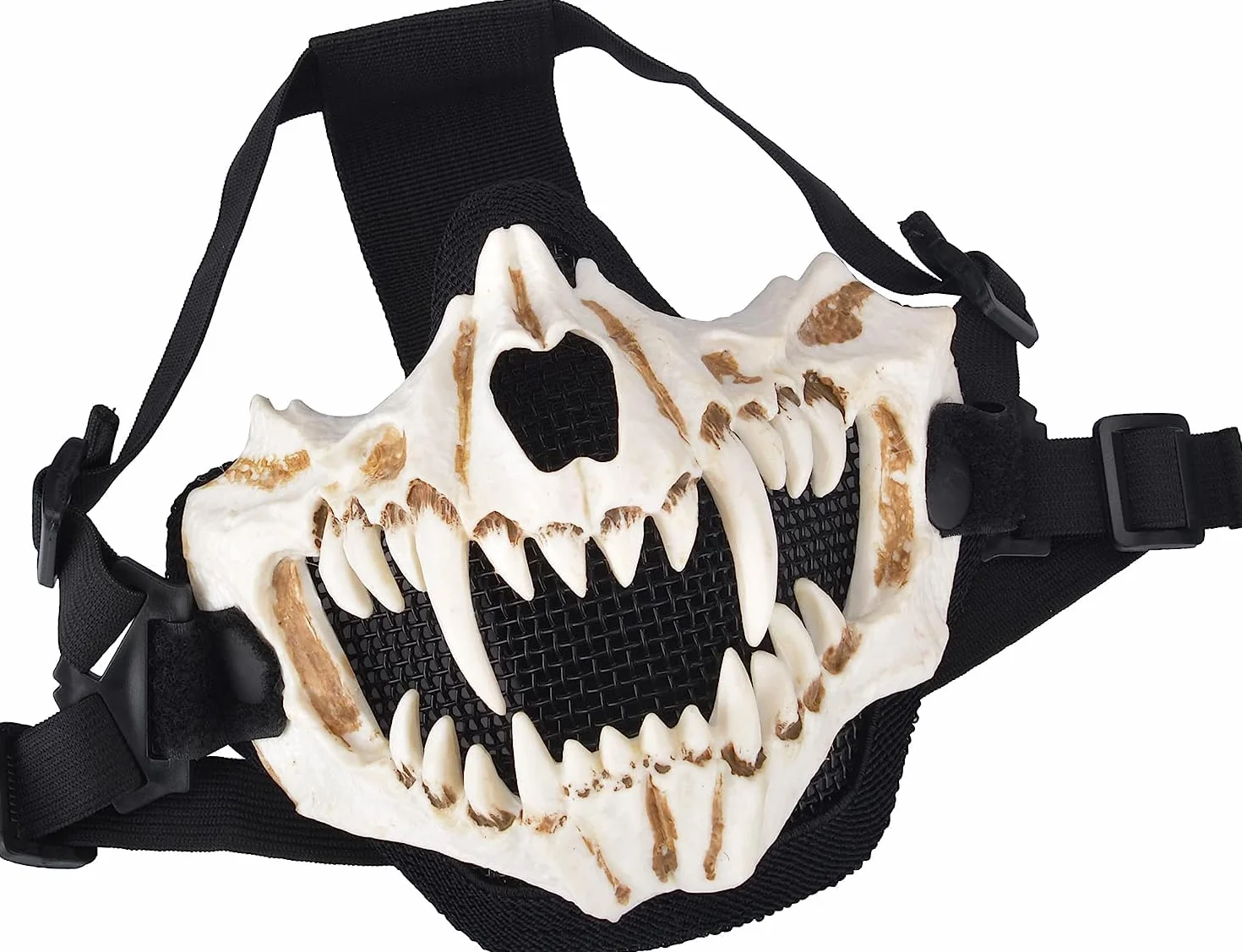 Máscara facial de calavera para cosplay Halloween malla decorativa esqueleto
