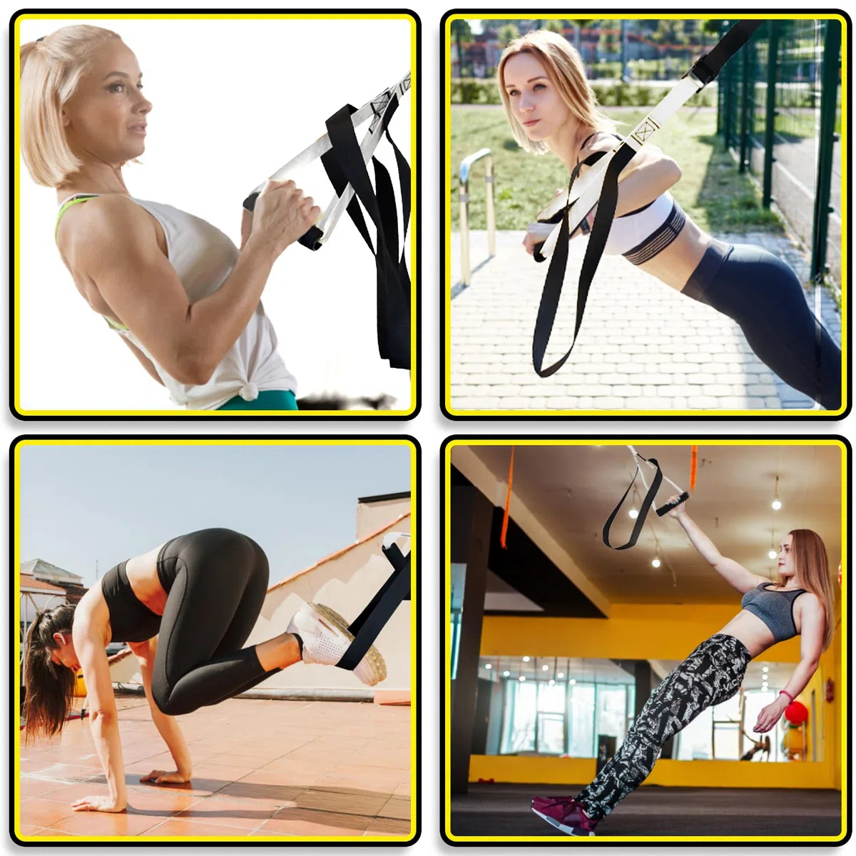 DH FitLife Juego de entrenamiento en suspensión para entrenamiento de cuerpo entero, para entrenamiento de fuerza y entrenamiento en casa, resistencia de peso corporal para casa y de viaje