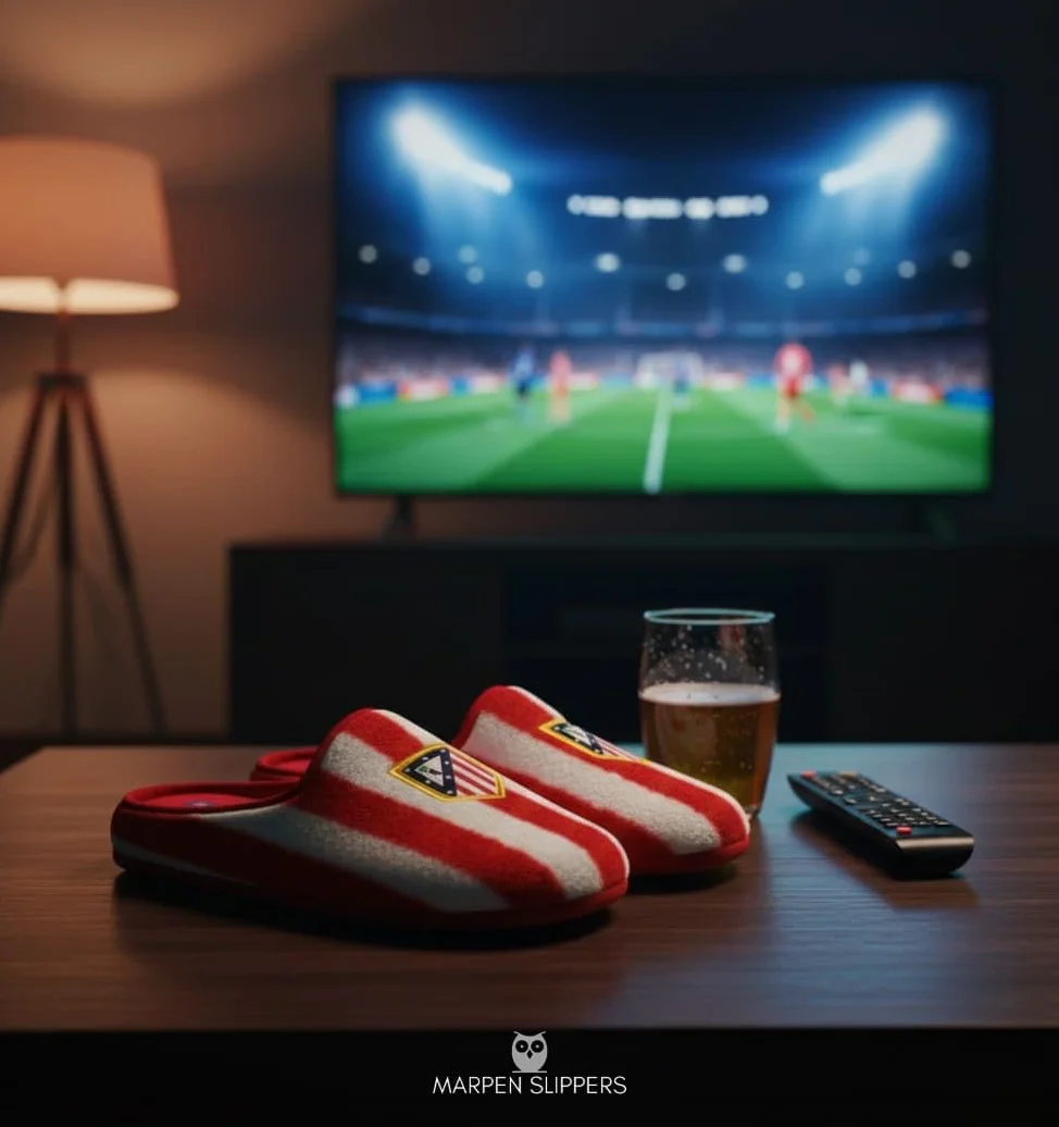MARPEN SLIPPERS Zapatillas Atletico de Madrid Unisex – Zapatillas Casa Invierno Hombre Suela Antideslizante – Zapatos Casa Hombre Tejido Amatista