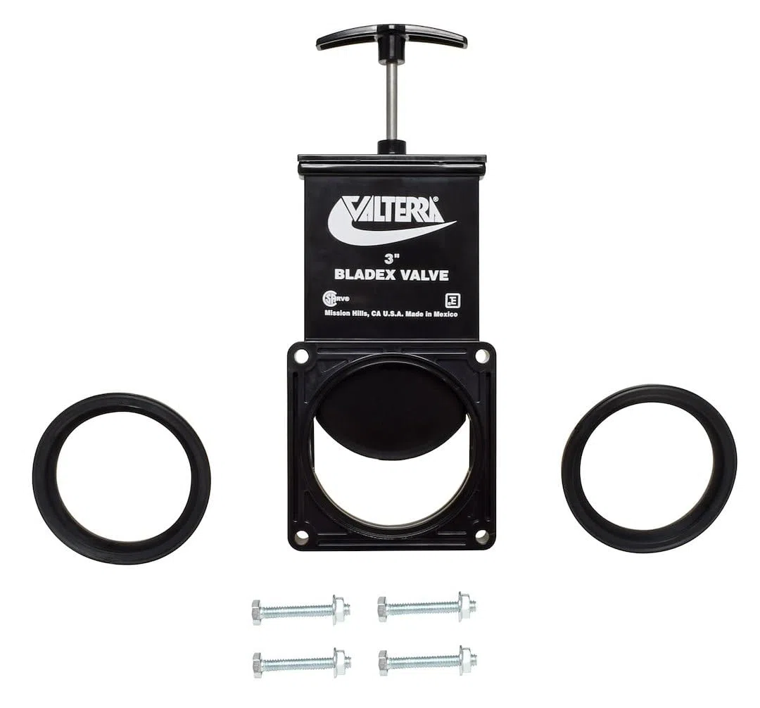 Valterra T1003VP - Válvula de desagüe de 3 pulgadas, color negro Valterra