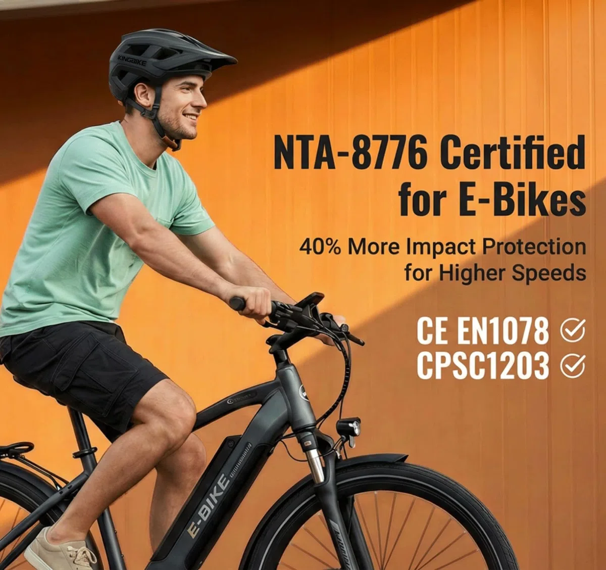 KINGBIKE Casco de bicicleta de montaña profesional E-MTB NTA-8776 Casco de seguridad para bicicleta eléctrica con visera ajustable de 3 niveles y soporte para cámara, casco de bicicleta MTB para