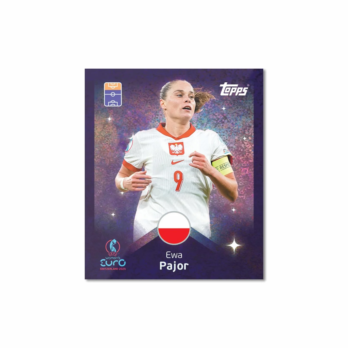 Topps Official Women's Euros 2025 Sticker Collection – Caja completa – 50 paquetes de pegatinas para mujer de euros por caja (300 pegatinas).
