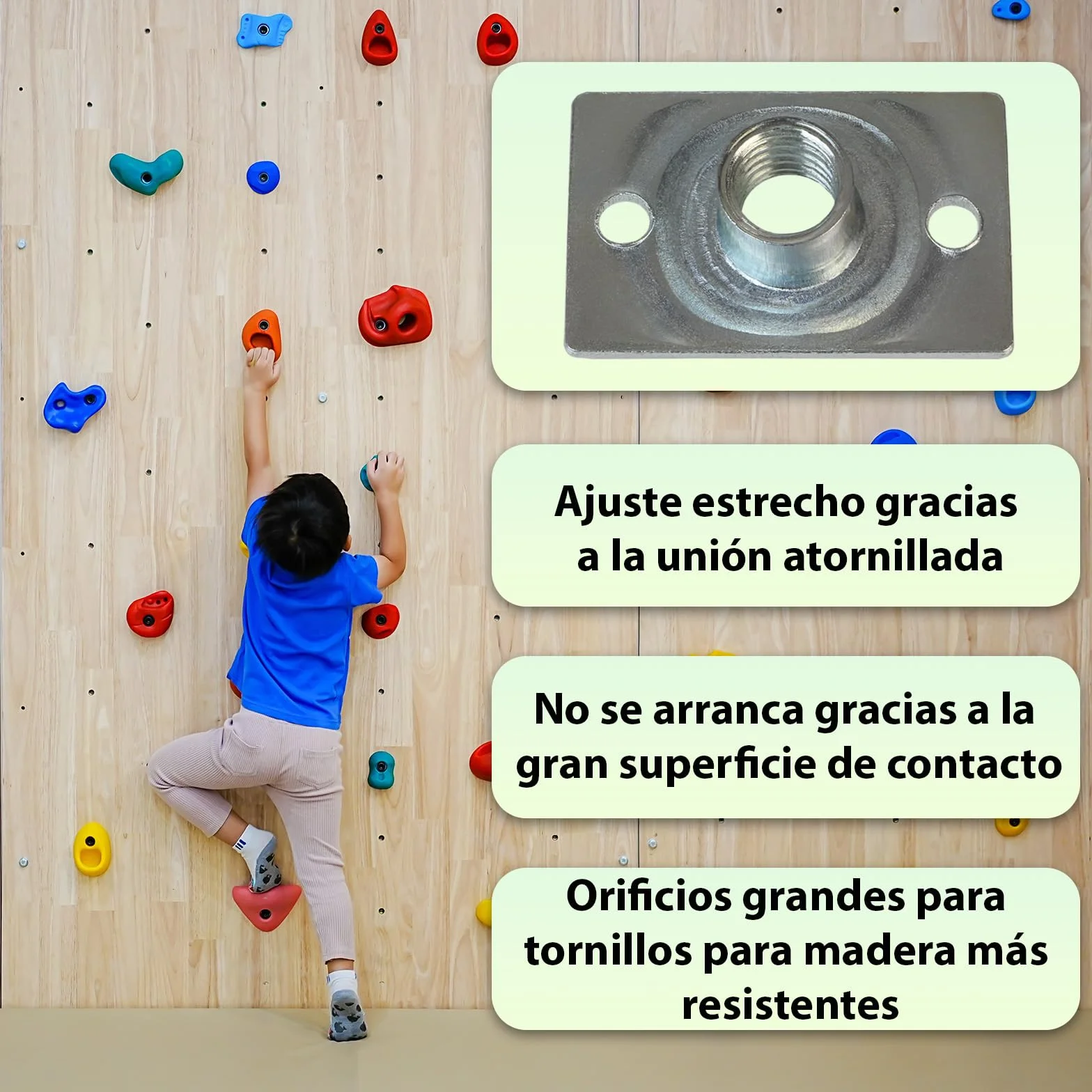 ALPIDEX 50 Tuercas en T M10 para Atornillar, Base Cuadrada Galvanizadas DIN EN 12572-2 para Rocódromo, Presas y Muebles