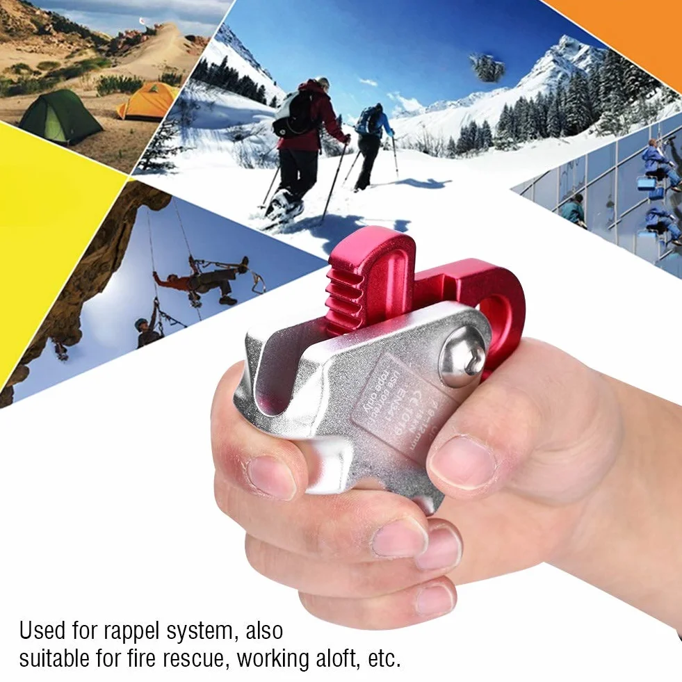 MAGT Descensor de Escalada 15KN Frenado Automático para Cuerda 9-12mm Rappel