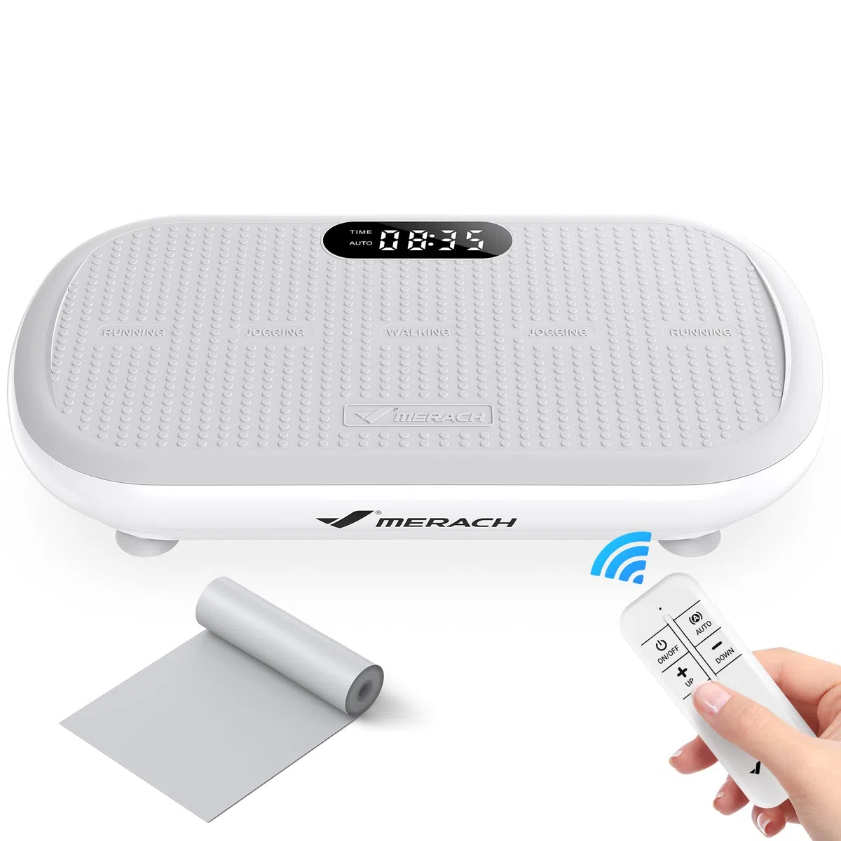 MERACH Potente Plataforma Vibratoria para Entrenamiento y Musculación, 13 mm de Amplitud, 200 kg de Capacidad de Peso, Pedal de Silicona, Altavoz Bluetooth Integrado