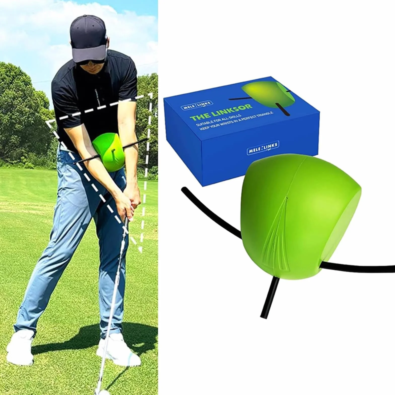 Ayuda para entrenamiento de golf, corrección de postura, ajuste seguro, alineación de brazos
